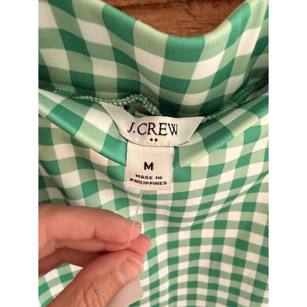 NWT J. Crew Green & White Gingham Check Skirt Skort **SIZE M** - Picture 7 of 8